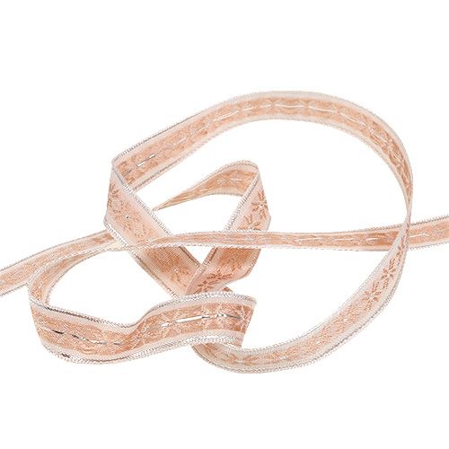 Floristik24 Díszítő szalag rózsaszín mintával 15mm 20m