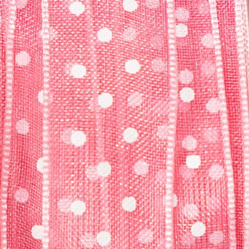 tételeket Ajándékszalag stílusos pöttyös mintával ünnepi csomagoláshoz, 1,5 cm széles, 20 m hosszú