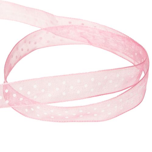 tételeket Ajándékszalag stílusos pöttyös mintával ünnepi csomagoláshoz, 1,5 cm széles, 20 m hosszú