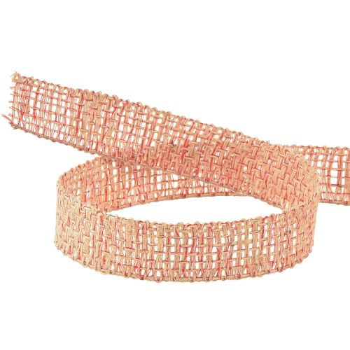 tételeket Dekoratív szalag juta szalag natúrvörös díszítéshez 25mm 10m