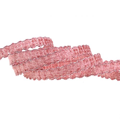 tételeket Deco szalag bársony megjelenés rózsaszín 10mm 20m