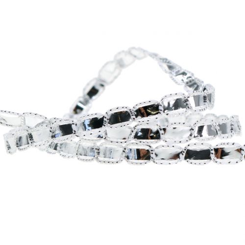 Floristik24 Dekoratív szalag ezüst fényes 5mm 15m