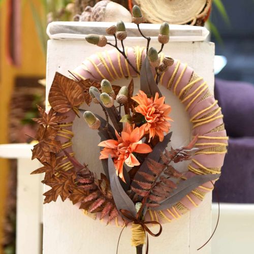 tételeket Dekoratív virág dália, őszi dekoráció, selyemvirág narancs 55cm Ø9 / 11cm