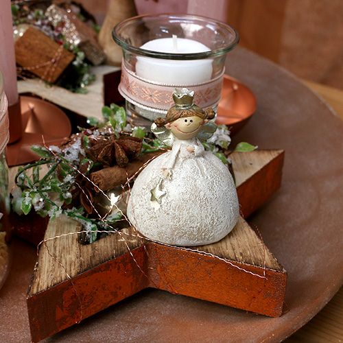 Floristik24 Dekor angyal figura 6,5cm krém, arany 8db