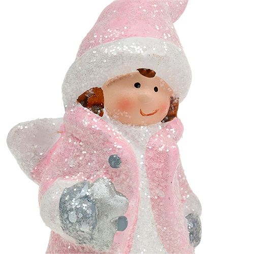 Floristik24 Dekoratív angyal-lány figura világos rózsaszín 11cm 2db