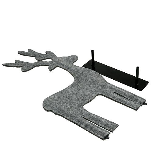 Floristik24 Dekoratív szarvas figura filcből 60cm szürke