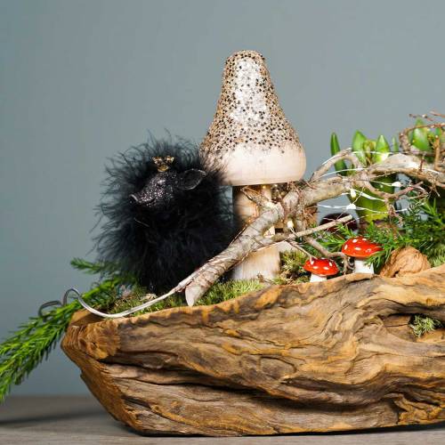 Floristik24 Dekoratív figurás malac szerencsebűbáj fekete 9cm 2db