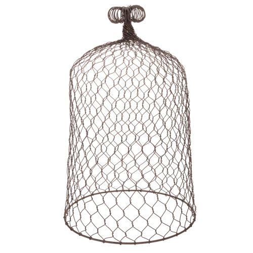 Dekoratív fém csengő, mászóeszköz, dróthálós kapucni, barna, rozsdabarna felület, M50/41cm Ø30/25cm, 2 db-os szett | Floristik24.hu