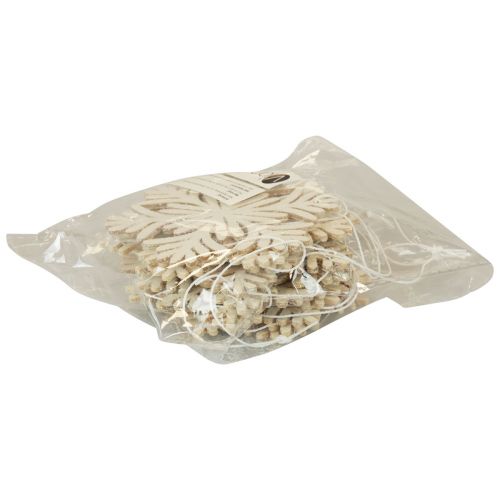 Floristik24 Deco fogas fa hópelyhek deco fehér csillám Ø10cm 12db