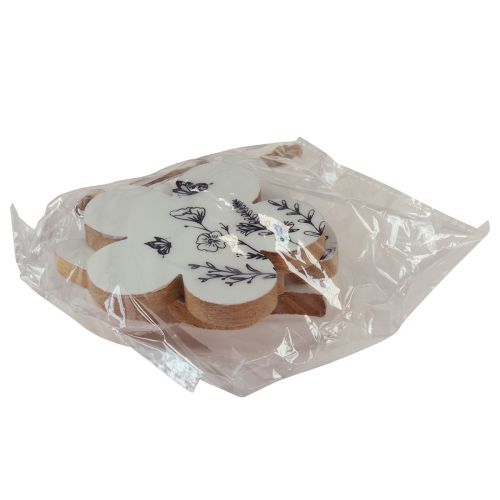 tételeket Dekoratív fogas szív virág pillangó fehér natúr 9cm 3db