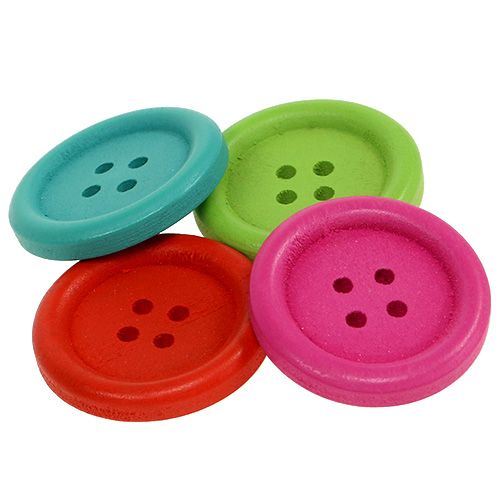 Floristik24 Dekoratív fa gombok vegyes színben. Ø2,5cm 72 db