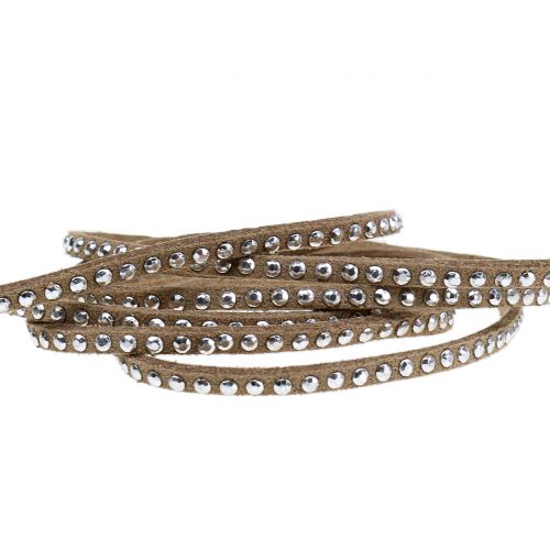 tételeket Dekoratív zsinór bőr zsinór szegecsekkel 3mm 15m