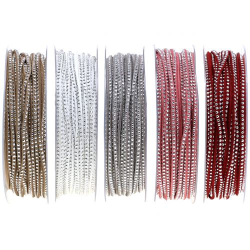 Dekoratív zsinór bőr zsinór szegecsekkel 3mm 15m