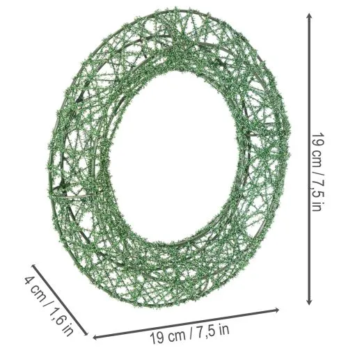 Zöld dekoratív drótháló koszorú barkácsoláshoz, 19 cm, 2 darab | Floristik24.hu