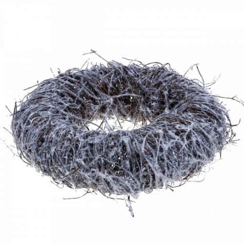 Floristik24 Dekoratív koszorú natúr, szőlő koszorú, natúr koszorú Ø25cm behavazott