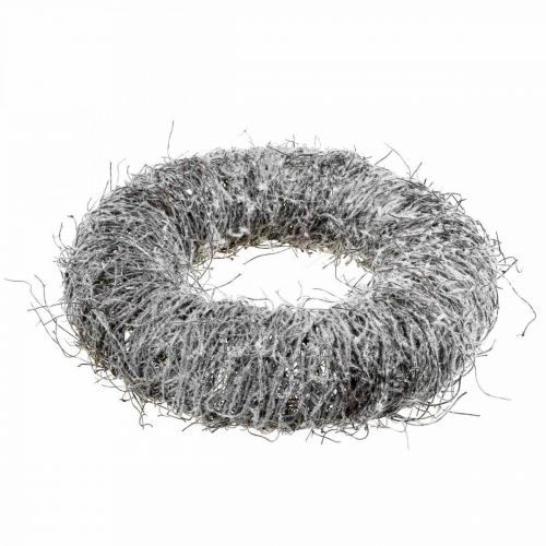 Floristik24 Dekoratív koszorú natúr, szőlő koszorú, natúr koszorú Ø45cm behavazott