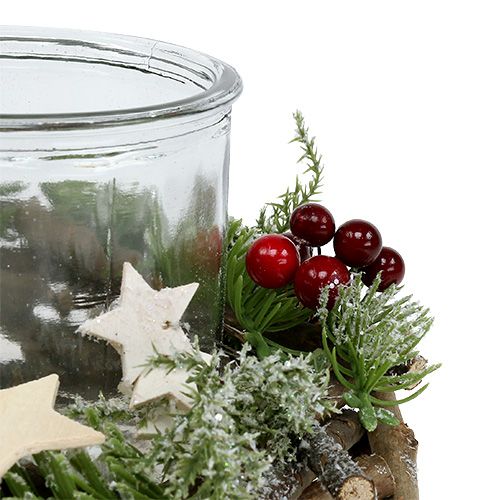 Floristik24 Dekoratív koszorú gyertyaüveggel Ø20cm