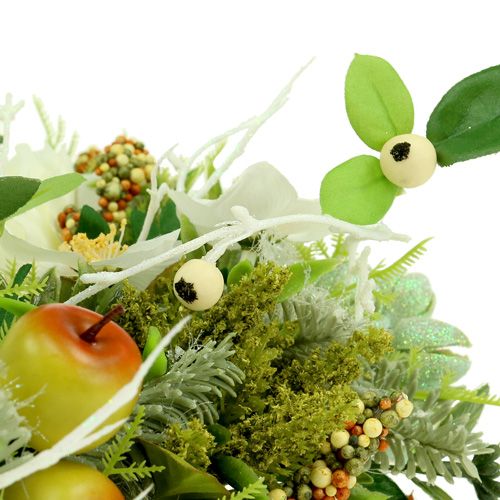 Floristik24 Díszítő koszorú rózsákkal Ø40cm fehér, zöld