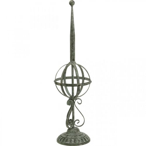 Floristik24 Dísztárgy, koszorútartó, fém díszítés szürke, barna, fehér kopott chic H62,5cm Ø16cm