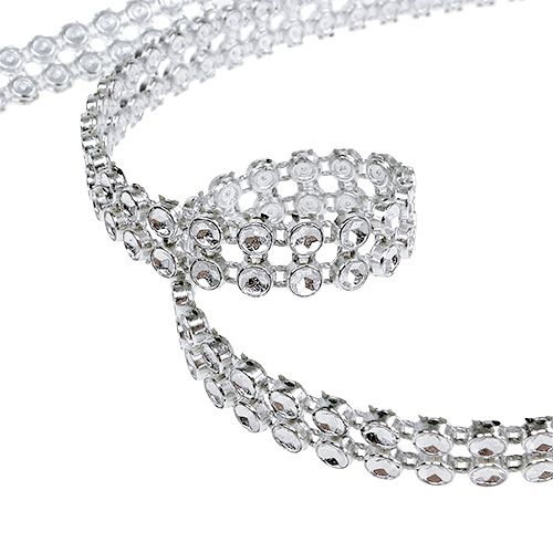 tételeket Dekorációs szalag ezüst, fényes 10mm 4m