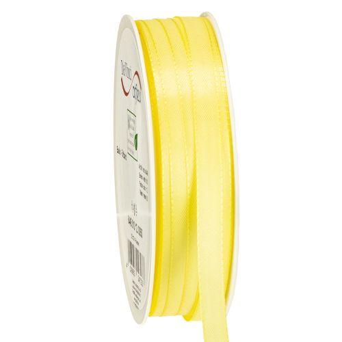 Dekoratív szalag taft szalag ajándék szalag világos sárga 10mm 50m
