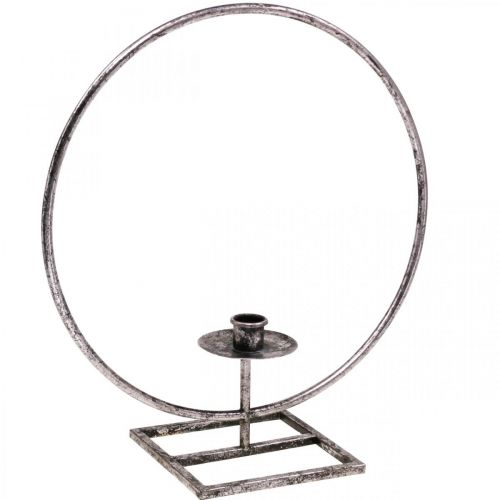 tételeket Dekor gyűrű fém gyertyatartó ezüst shabby chic Ø32cm