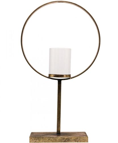 Floristik24 Dekorációs Lámpás Fém Gyertyatartó Arany Üveg Ø28cm