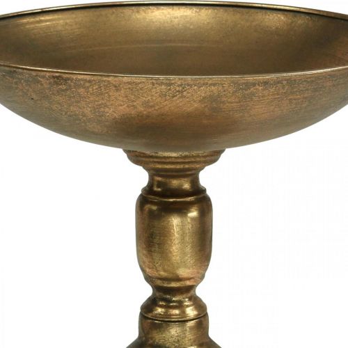 tételeket Dekoratív tál lábon Dekoratív tányér arany antik megjelenés Ø28cm H26cm