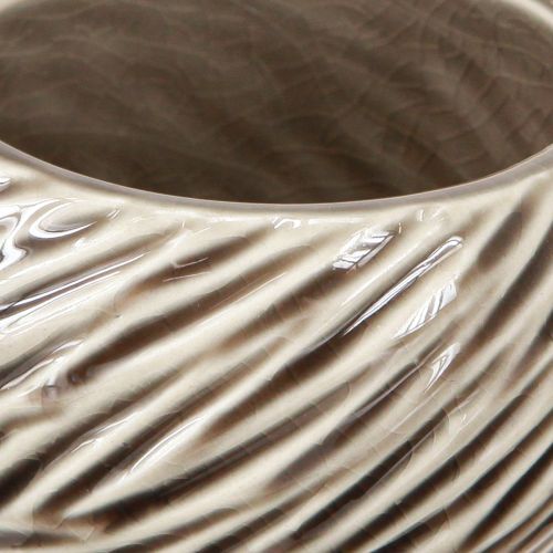 tételeket Dekoratív Tál Kerámia Spirál Dekor Bézs Barna Ø9cm 4db