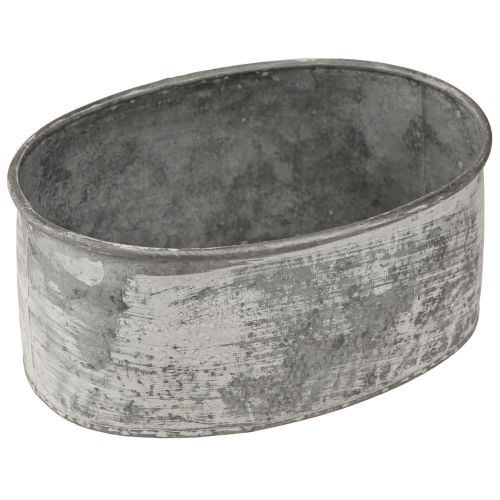 tételeket Dekoratív tál fém dugaszolható tál ovális szürke L22,5/19,5/16cm 3 db-os készlet
