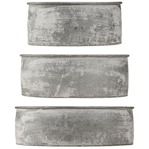 tételeket Dekoratív tál fém dugaszolható tál ovális szürke L22,5/19,5/16cm 3 db-os készlet