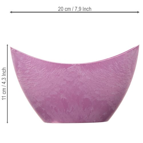 Dekoratív tál műanyag rózsaszín 20cm x 9cm M11.5cm 1 darab | Floristik24.hu