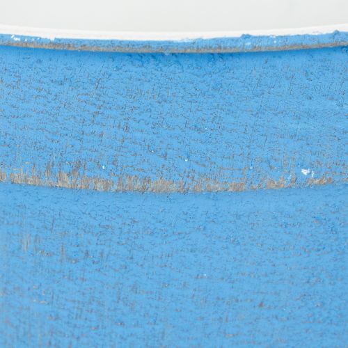 tételeket Dekoratív tál/ültetvény, kék fém, shabby chic dekoráció, Ø17cm, M8.5cm