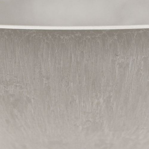 Floristik24 Dekoratív tál talppal, kerek virágtál, szürke, Ø19cm, M8cm