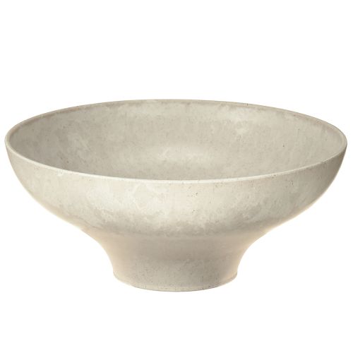 Floristik24 Dekoratív tál talppal, műanyag kerek, krémszínű Ø19cm, M8cm