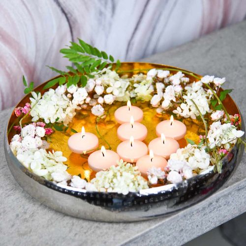 Floristik24 Dekoratív fémtál, kerek arany-ezüst tálca Ø36,5cm