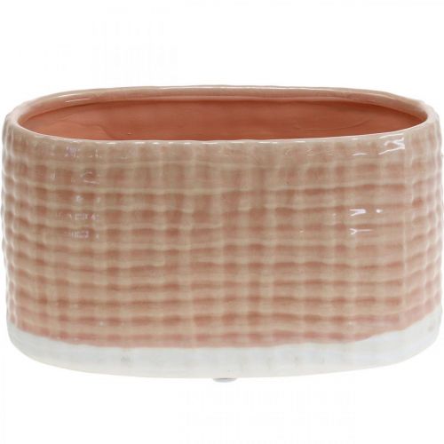 Floristik24 Dísztál, ültetőhajó, virágláda, kerámia dekorkosár minta L21cm