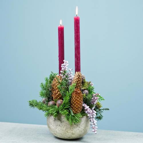 Floristik24 Dekoratív tál pezsgő fém Ø17cm H11,5cm