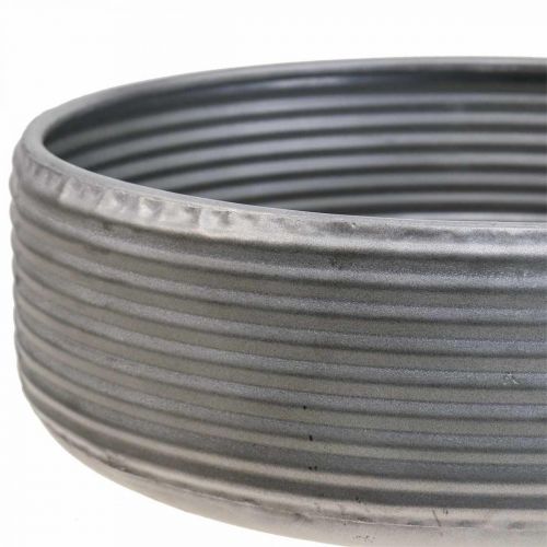 Floristik24 Dísztál nagy fémtál szürke 30/38/46cm 3 db-os készlet