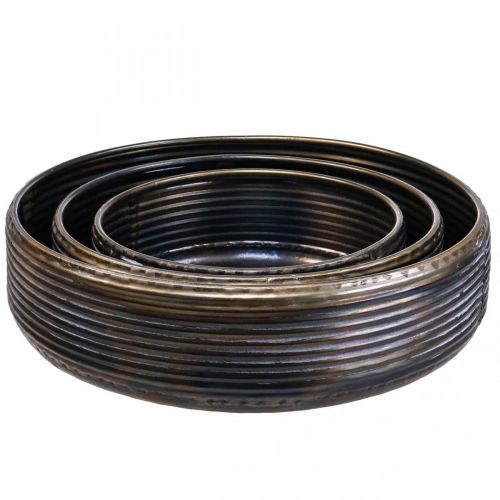 Floristik24 Dekoratív tál nagy tál fém antik megjelenés 30/38/46cm 3 db