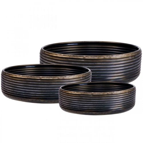 Floristik24 Dekoratív tál nagy tál fém antik megjelenés 30/38/46cm 3 db