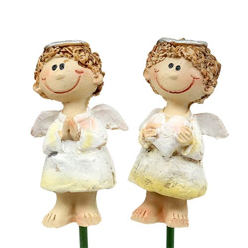 Floristik24 Dekoratív dugó angyal piros, fehér 4,5cm L28cm 8db