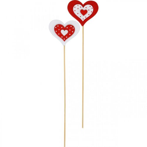 Floristik24 Dekoratív dugaszoló szív, esküvői dekoráció, virágdísz Valentin napra, szívdísz 18 db