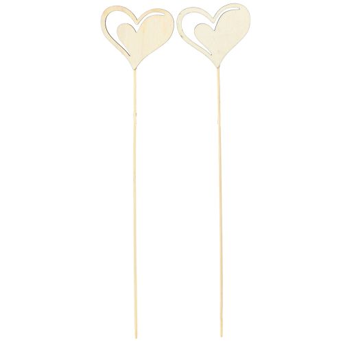 tételeket Dekoratív dugó szívek piros fehér fa díszítés 7,5×6,5cm 12 db