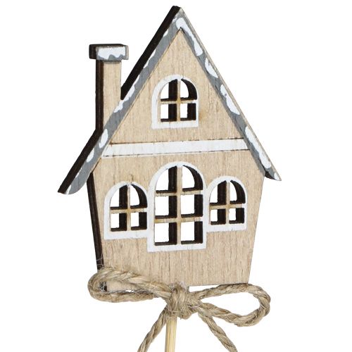 tételeket Dekoratív dugók Karácsonyi dekorációs házak fa 4,5x5cm 12 db