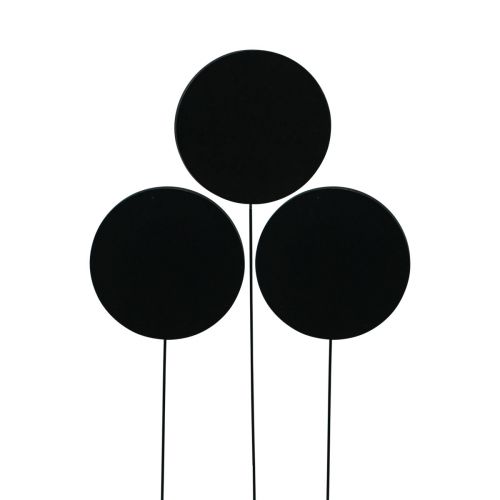 tételeket Dekoratív fa krétatábla cövekek, kerek, fekete, Ø6cm, H15cm, 12 darab - Kreatív dekoráció virágkötészethez és ajándékokhoz