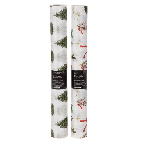 Karácsonyi dekorációs anyag, méteráru, 120 cm széles, 2 darab | Floristik24.hu