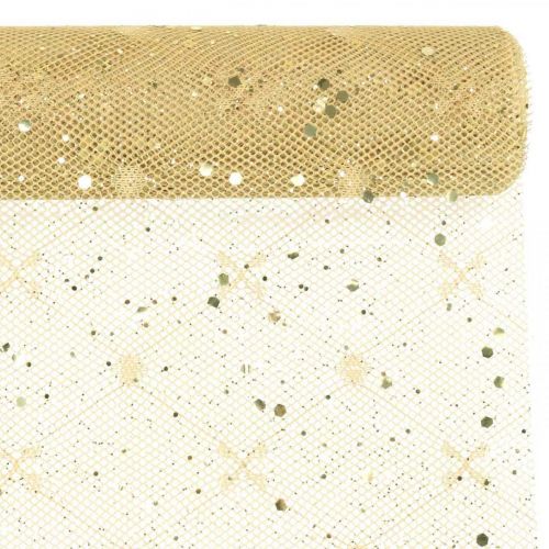 Floristik24 Abrosz Deco szövet sárga arany x 2 válogatott 35x200 cm