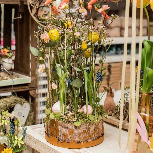 tételeket Dekoratív tálcás lány virággal, fém díszítéssel kerékpárházzal pitypang patina Ø24cm H11cm