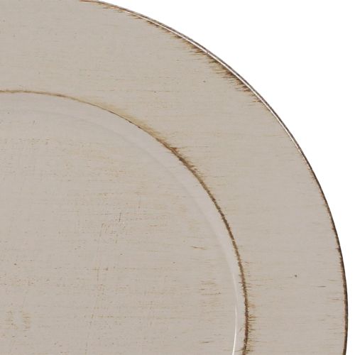 Floristik24 Dekoratív műanyag tányér dekoratív műanyag tányér szürkebarna Ø33cm